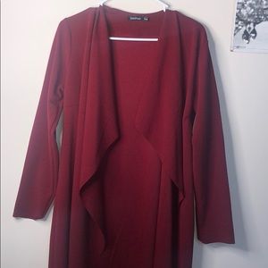 Boohoo Women’s Burgundy/Wine Cardigan